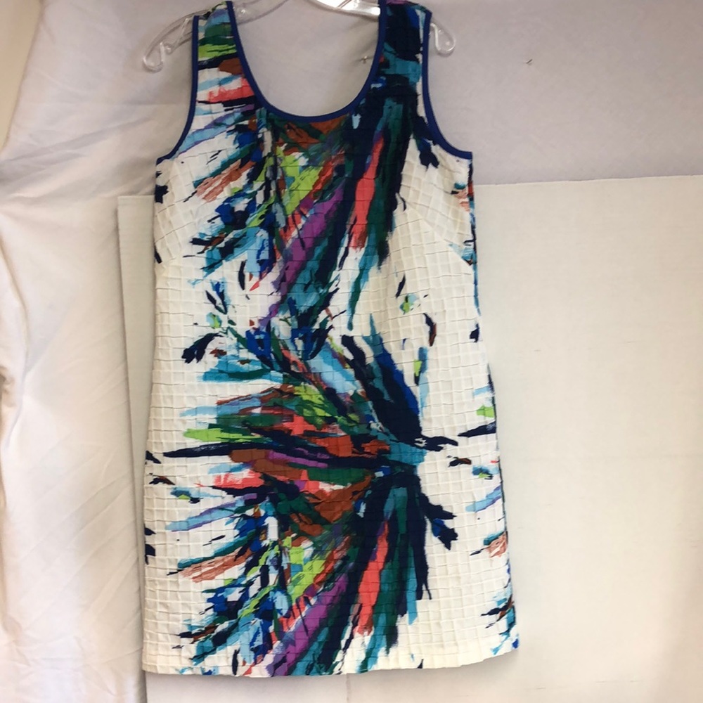 Oleg Cassini color splash midi dress size 12